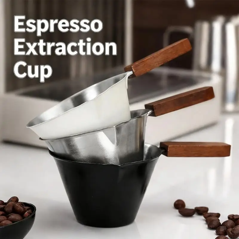 3PCS Stainless Steel Espresso Measuring Cup with Handle and Precise VolumeS Marking Suitable for Coffee Enthusiasts X3UC