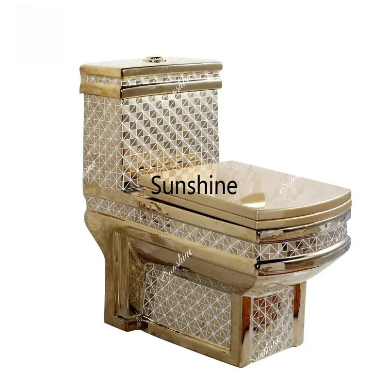 Golden Toilet,New Design Toilet, Hot Selling Luxury Design ,Ceramic Plating ,Gold Color,Bathroom Toilet