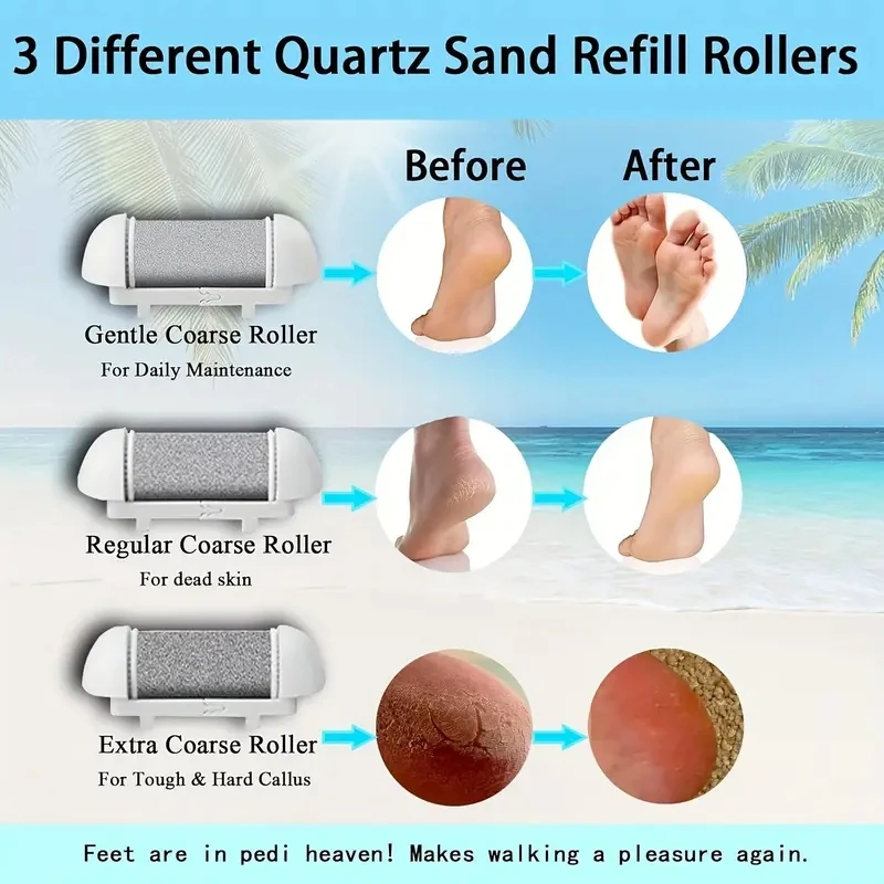 14-in-1 Rechargeable Electric Foot Callus Remover Kit - Professional Pedicure Set With 3 Rollers, 2 Speed, Battery Display, Foot