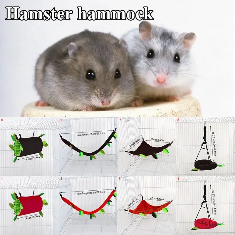 Cute Plush Cotton Hamster Hammock Round Swing for Rats Rodent Small Animal Guinea Pig Ferret Double-layer Nests Pets Supplies