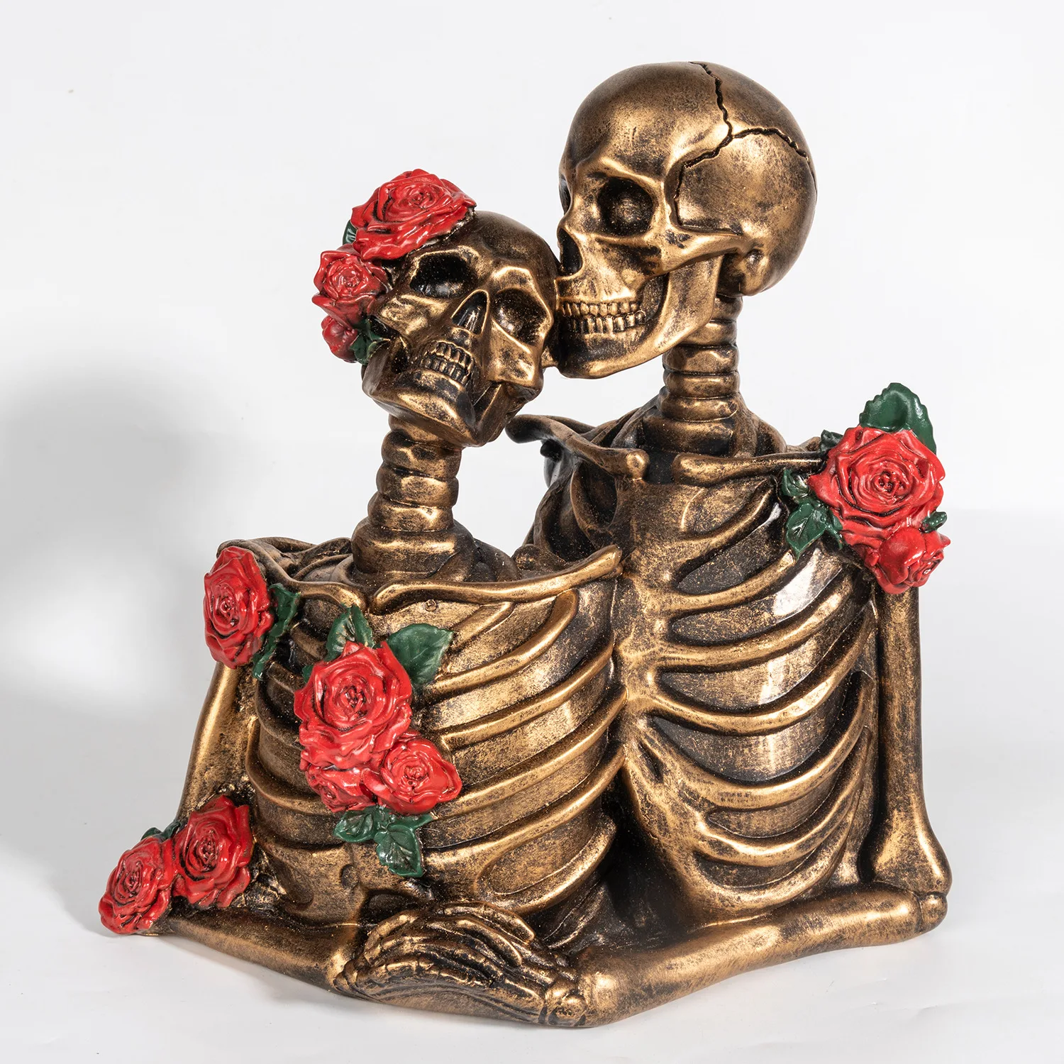 Creative Resin Couple Skeleton Model Figures Art Decoration Ornaments Living Room Home Tabletop Halloween Decoration Crafts