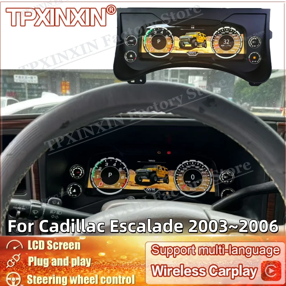

12.3 Digital LCD Cluster For Cadillac Escalade 2003~2006 Car Dashboard Panel Digital Dashboard Panel Virtual Instrument Cluster
