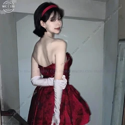 Perfect Blue Anime Costume Cosplay Wig Mima Kirigoe idol Woman Red Dress Skirt Pink Japanese Comic Film Halloween Party Headwear