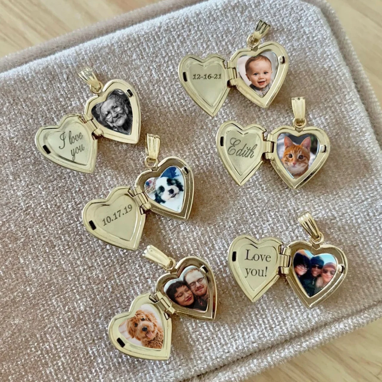 Trendy 14K Gold Plated Stainless Steel Pendant Necklace Multi-Shape Heart/Oval/Square Openable Photo Locket Charm Retro Jewelry
