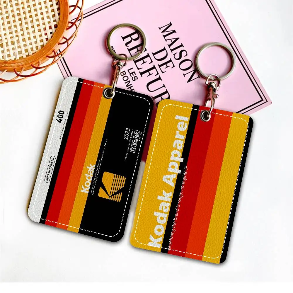 K-Kodak Camera Brand Badge Holder Keychain For Bank Business Work Card Holder Student Card Protective Case Bus Card