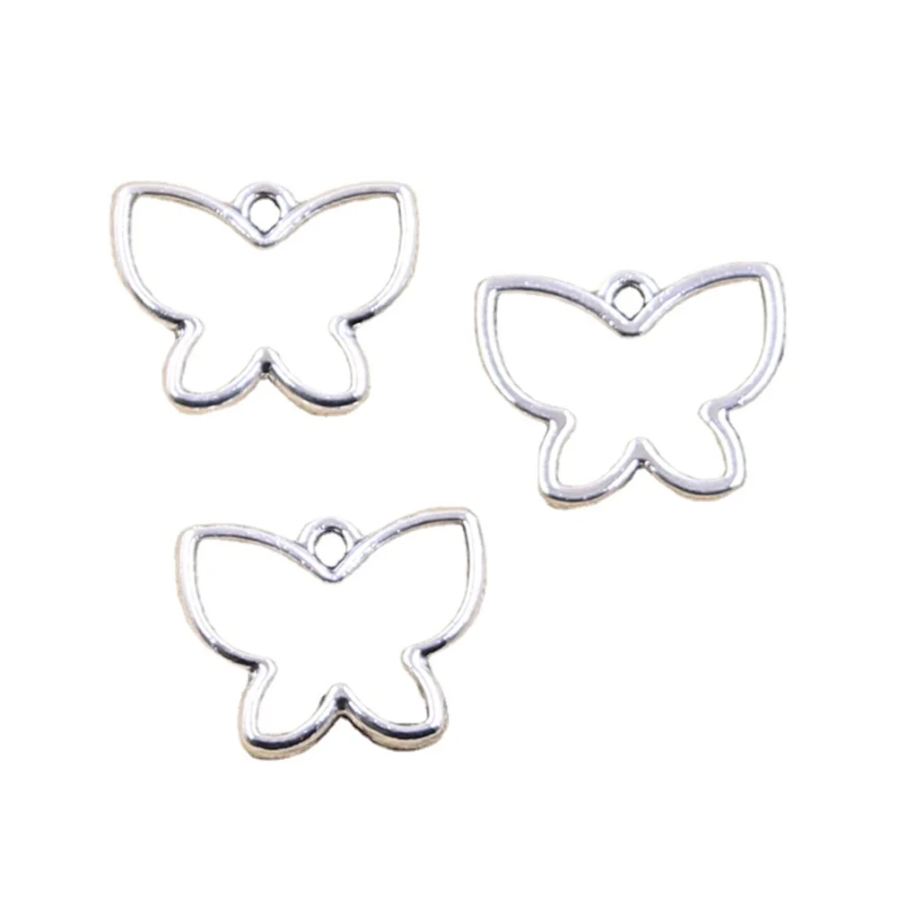 20pcs Charms Hollow Butterfly 14x18mm Antique Silver Color Pendants Making DIY Handmade Tibetan Finding Jewelry