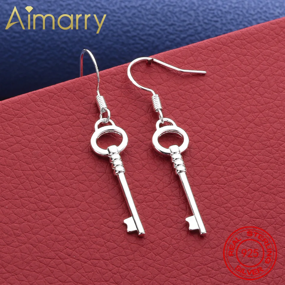 

Hot 925 Sterling Silver Key Earrings Drop Earrings For Women Charm Trend Birthday Gifts Fashion Party Fine Jewelry