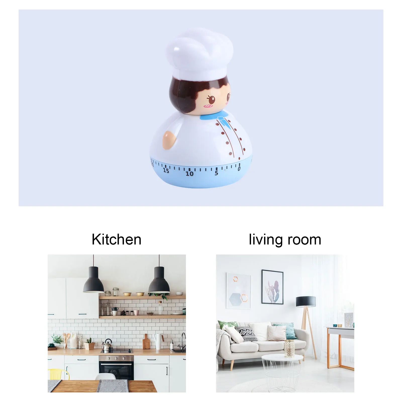 

Boiled Egg Mechanical Kitchen Timer Cooking Countdown Timer Baking Reminder For Household Chef Time Management Sky-Blue