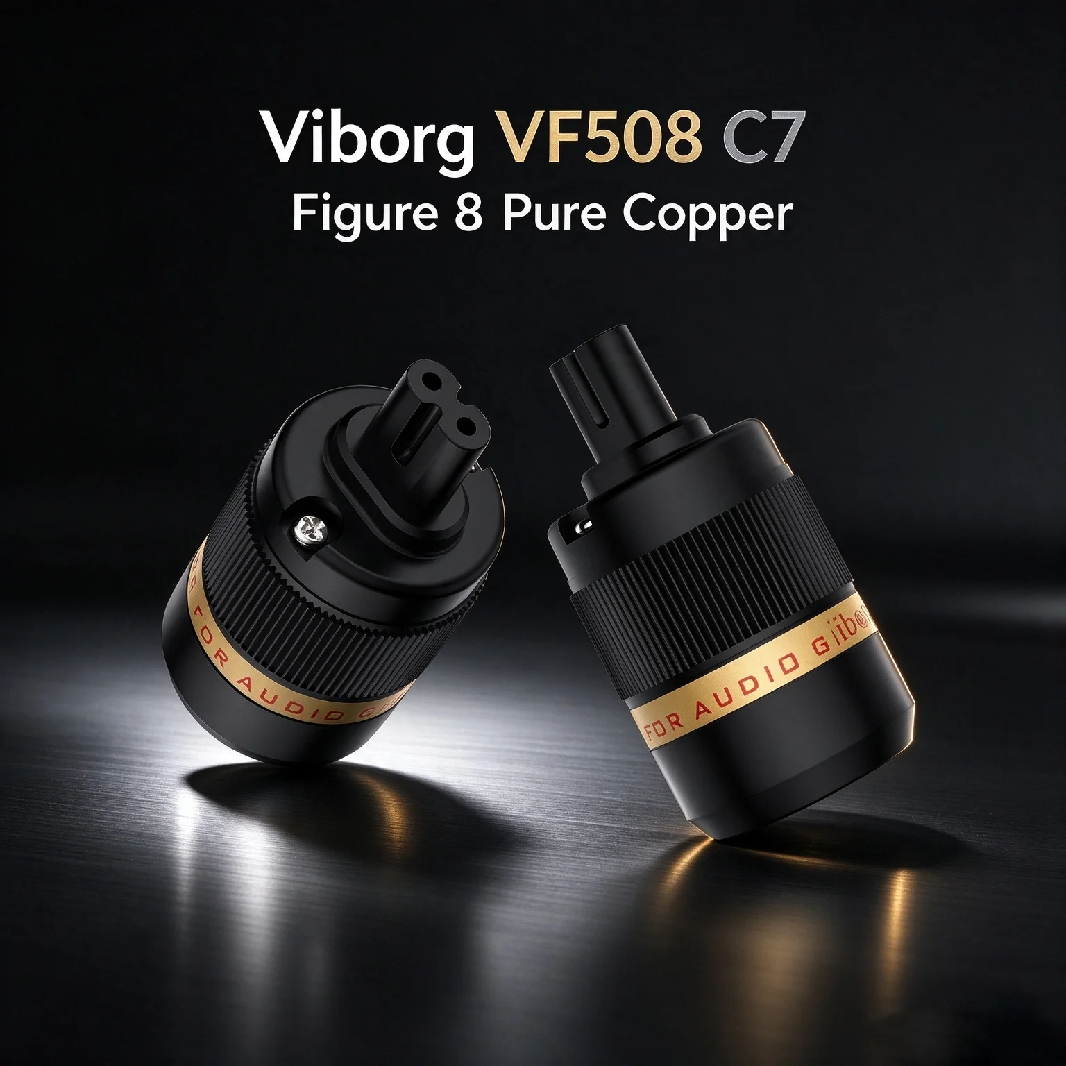 Viborg VF 508 C7 Abbildung 8, Stromkabelanschluss aus reinem Kupfer, IEC C7 HiFi-Stromkabel für Audiogeräte