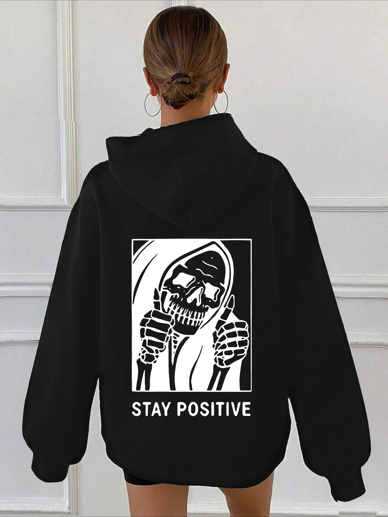 

Готический череп с графическим принтом, осенние и зимние мужские и женские толстовки, повседневные свободные уличные спортивные тренировочные брендовые модные толстовки