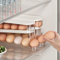 1pc/2pcs - Space-Saving Rolling Egg Storage Box for Refrigerator Side Door - Durable, Essential Kitchen Accessory