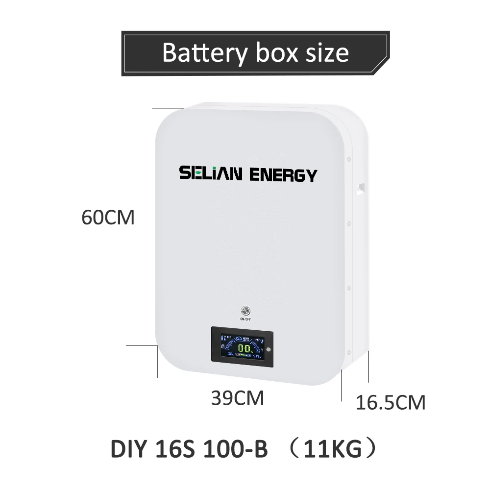 

2025 new 16S 48V DIY battery Kits 100ah LiFePO4 Battery Case JK Smart BMS 51.2V Wall Mounted Box for EVE/CALB/CATL100A DDP FREE