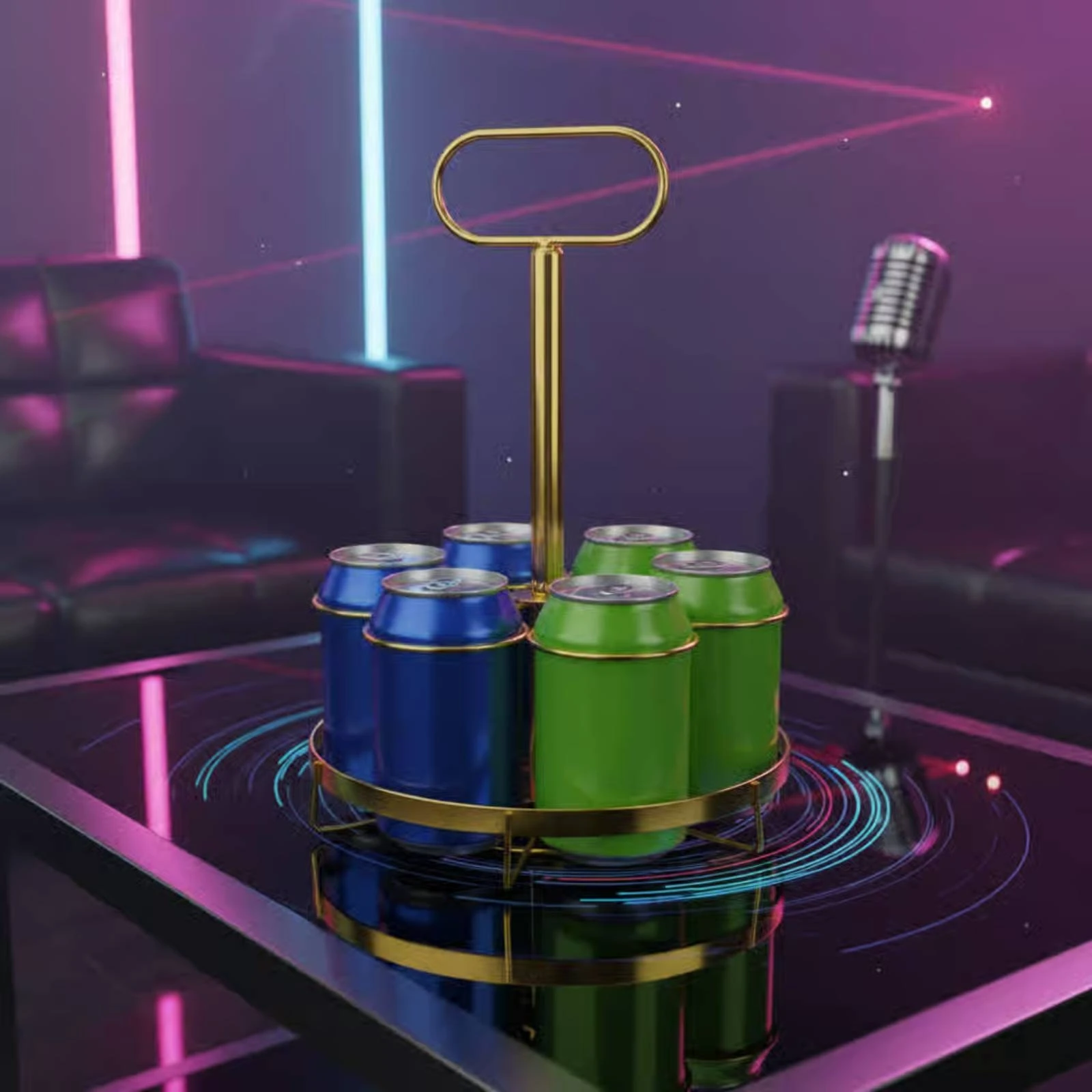 Porta Cervezas, Soporte Portátil para Botellas de Cerveza, Cesta para 6 Botellas, Canasta Resistente para Latas, Idea de Regalo para Bar, Fiesta