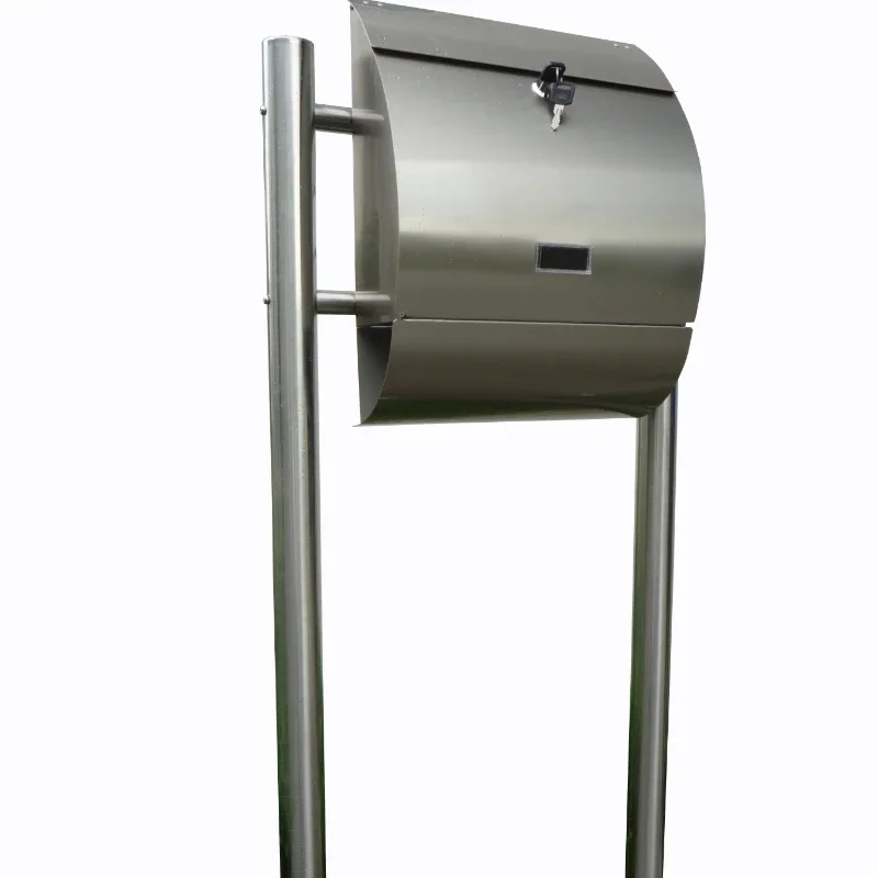 Classic Modern stainless steel weatherproof outdoor post mailboxes with stand