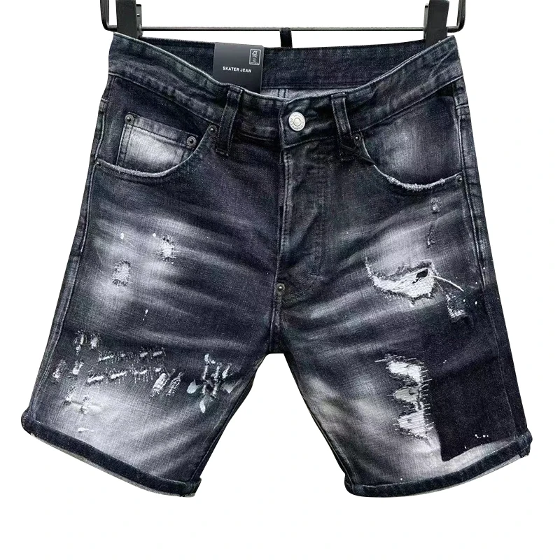 starbags dsq D310 New SpringSummer Ripped Small Feet Slim Fit Men's Hipster Harbor style Beggar quality denim shorts