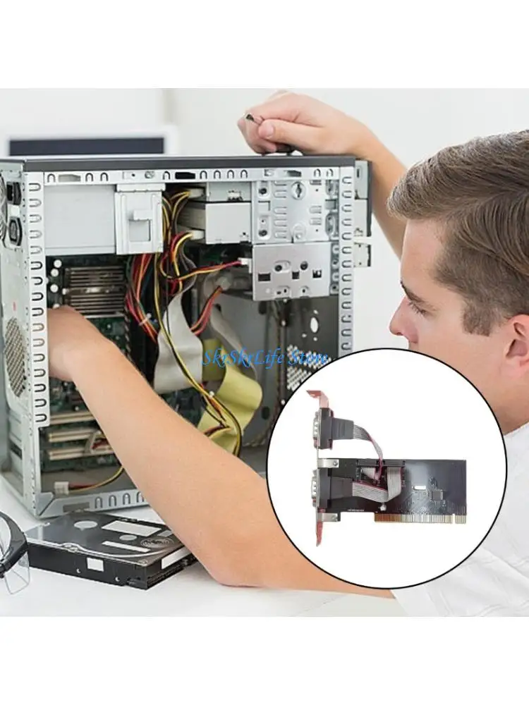 

E65E 2 Port PCI to RS232 Serial Port Card Industrial Control Computer Expansion