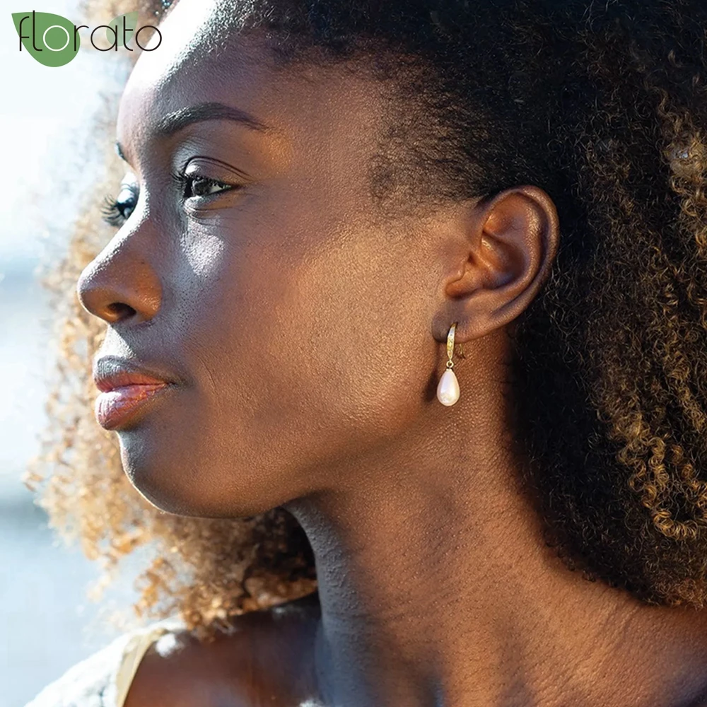 925 فضة إبرة موضة محاكاة أقراط اللؤلؤ للنساء رائعة قطرة الماء قلادة أقراط مجوهرات الزفاف