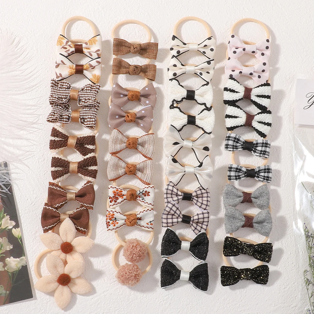 

20 шт., детские повязки для волос для девочек, банты, эластичная резинка для волос, веревка для волос, резинка с цветком, маленькие плюшевые резинки для волос с шариками, детские аксессуары для волос