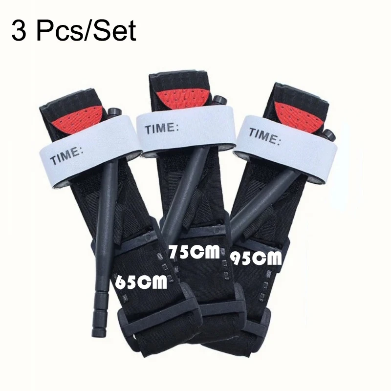 3/Pcs First Aid Kit Tourniquet Survival Tactical Combat Application Red Tip Military Medical Emergency Belt For Outdoor