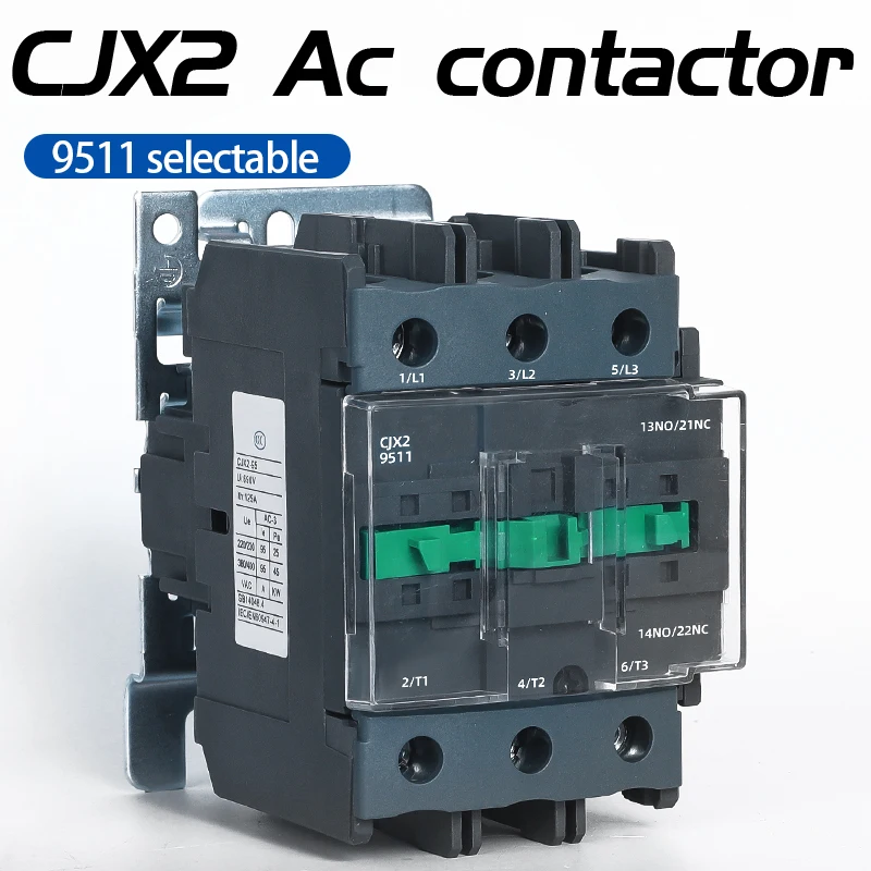 

CJX2-9511 Industrial Electrical AC Contactor, Strong Conductive, 24V 110V, 220V 380V Pure Copper Coil