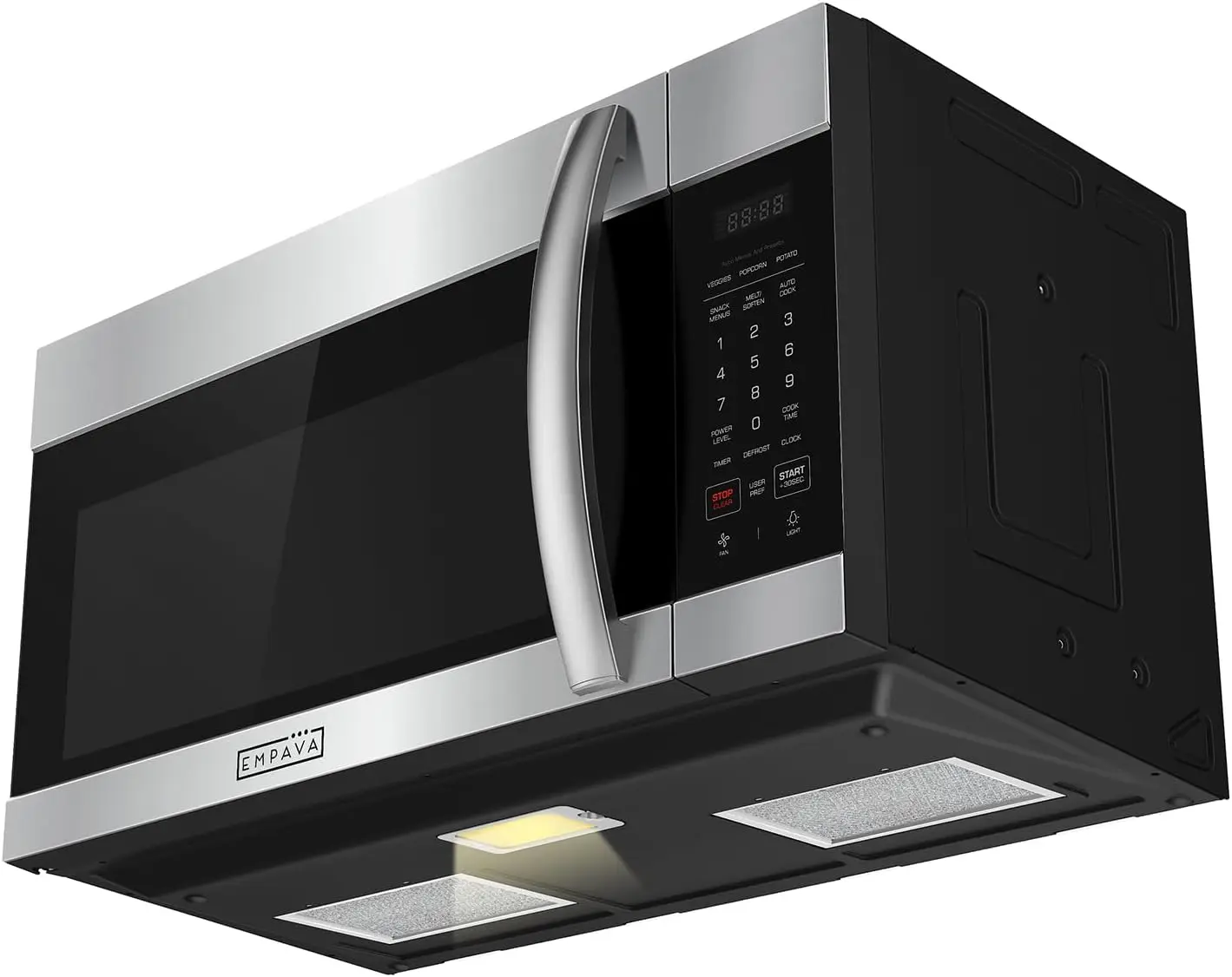 Over-the-Range Microwave with Touch Control Screen, 1000W, 300 CFM Ventilation, Sensor Cooking, Stainless Steel Finish