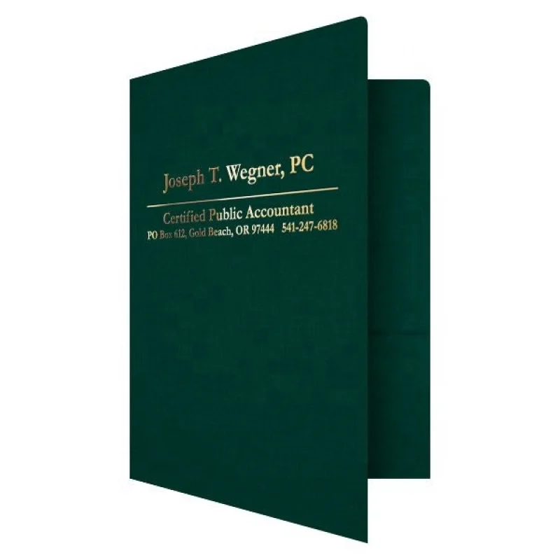 Cheap Printed 2 pockets custom paper file presentation folder for file and business card