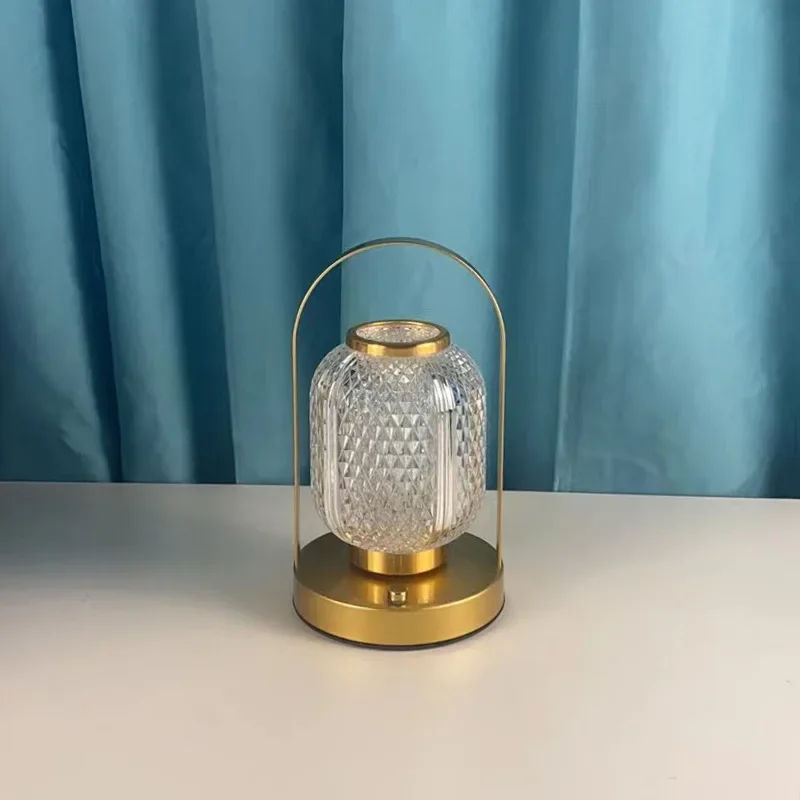 Portatile all'aperto Nordic romantico regalo casa campeggio tavolo da pranzo atmosfera lampada da tavolo ricarica Touch campeggio piccola lampada da notte