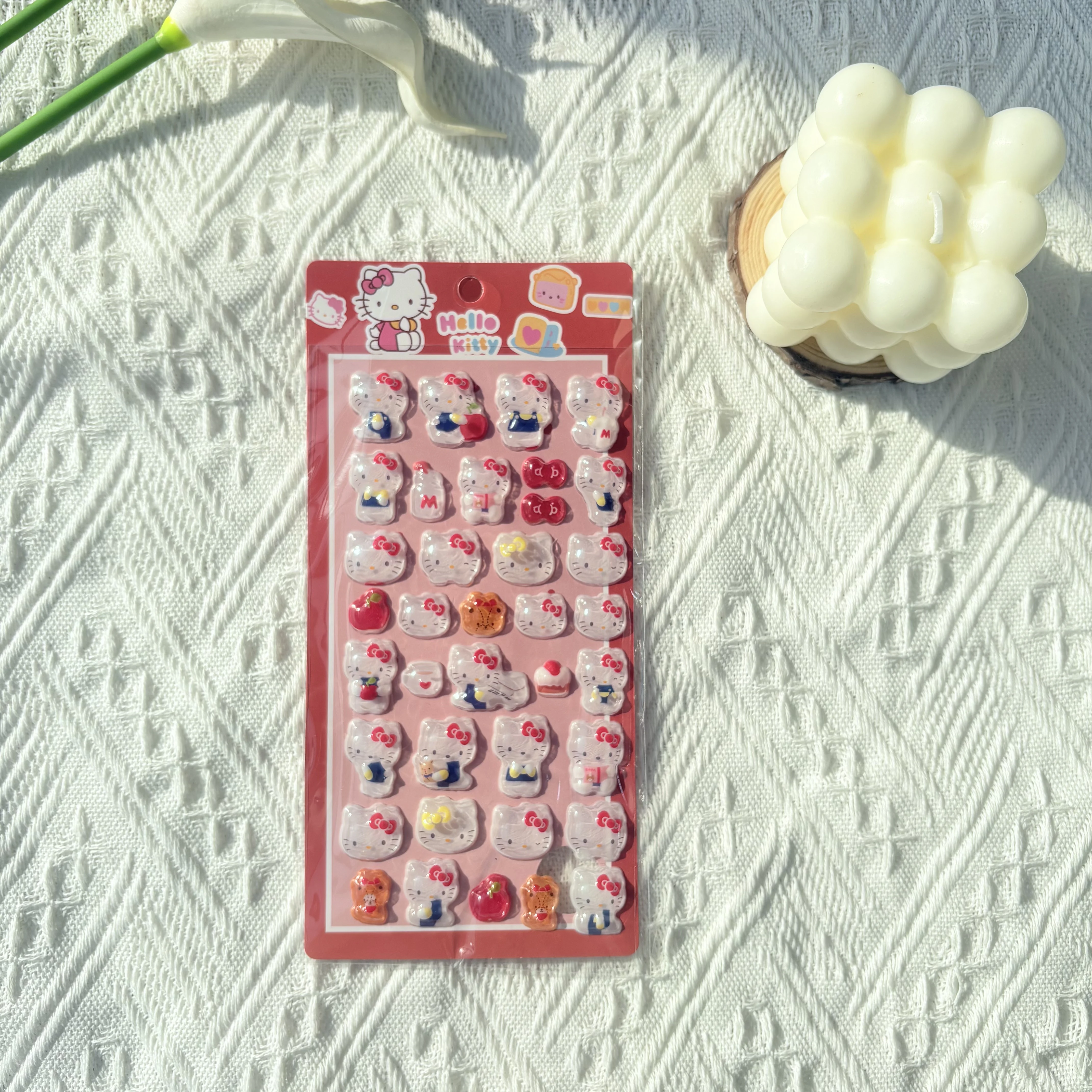 Cartoon Sanrio popular Hello Kitty Cinnamoroll transparent jelly 3D decorative sticker - suitable for holiday party gifts