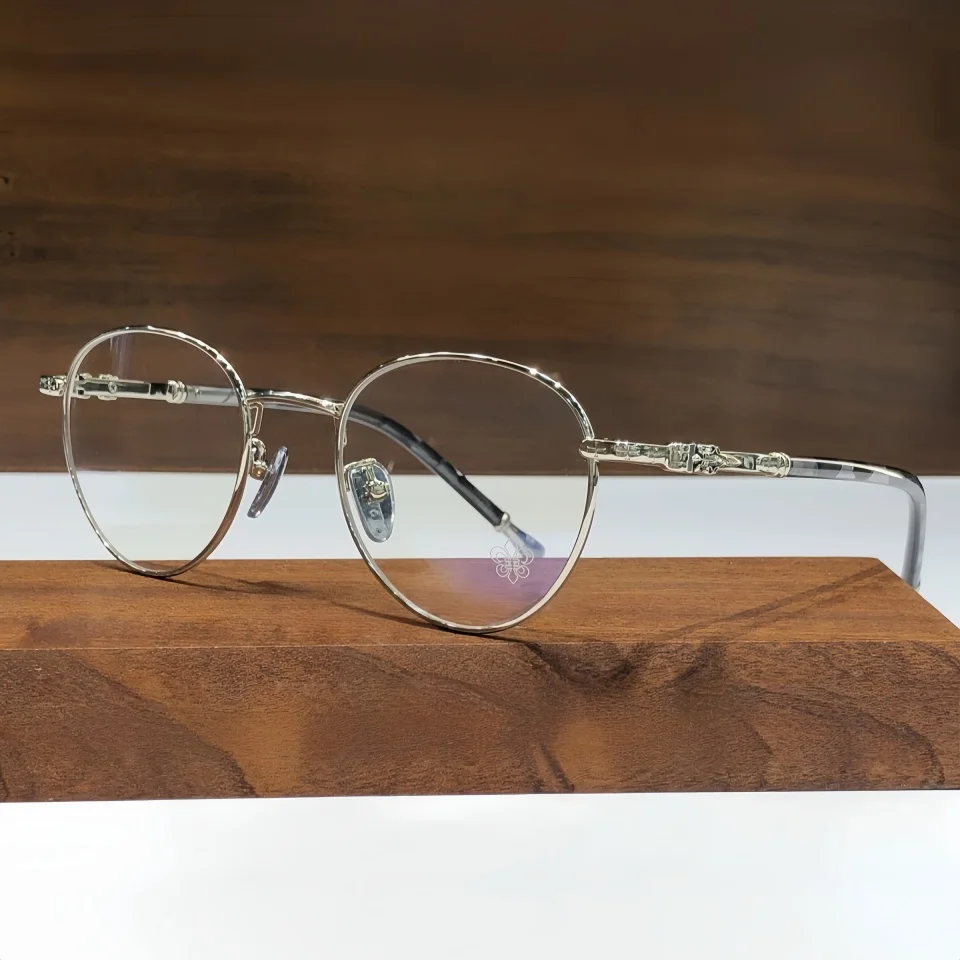 

Fashion Round Titanium Alloy High Quality Eyeglasses Frame Brand Design Optical Prescription Men's and Women's Myopia Glasses