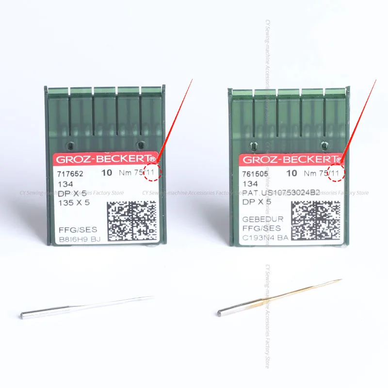 10PCS DPX5 DP*5 Groz-Beckert Gold Sliver Needles Gebsaj FFG/SES Heat-Proof Needle135*5 for Buttonholing Template DY Industrial