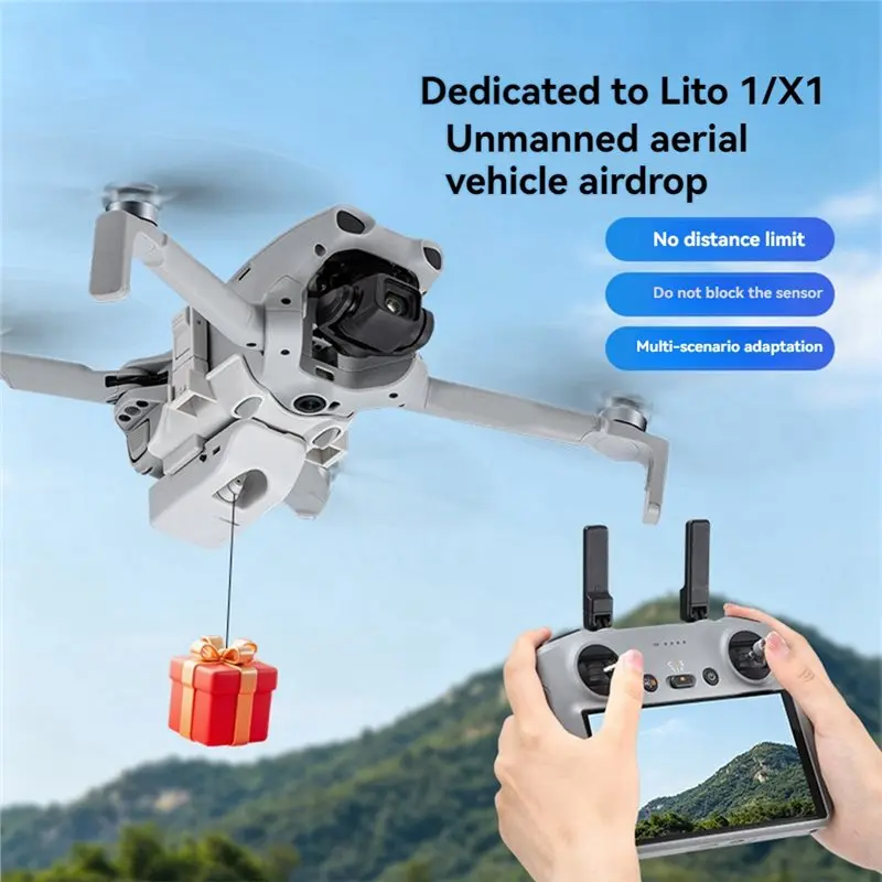Y44A Airdrop System Thrower for DJI Lito 1 X1 Drone Payload Dropper Delivery Device Long Range Remote Release Kit Fishing Bait