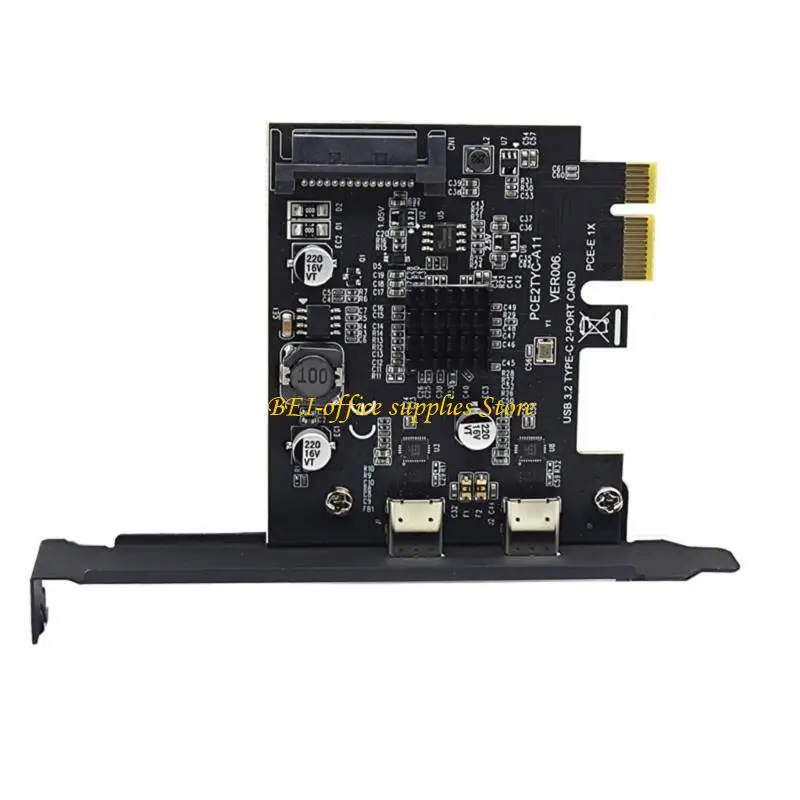 A9LC PCIe 1x a USB 3.2 Cards espansione 10gpbs USB C PCIE CARDS PCIE TESTA DOPPIO CON ADAPTER 15pin
