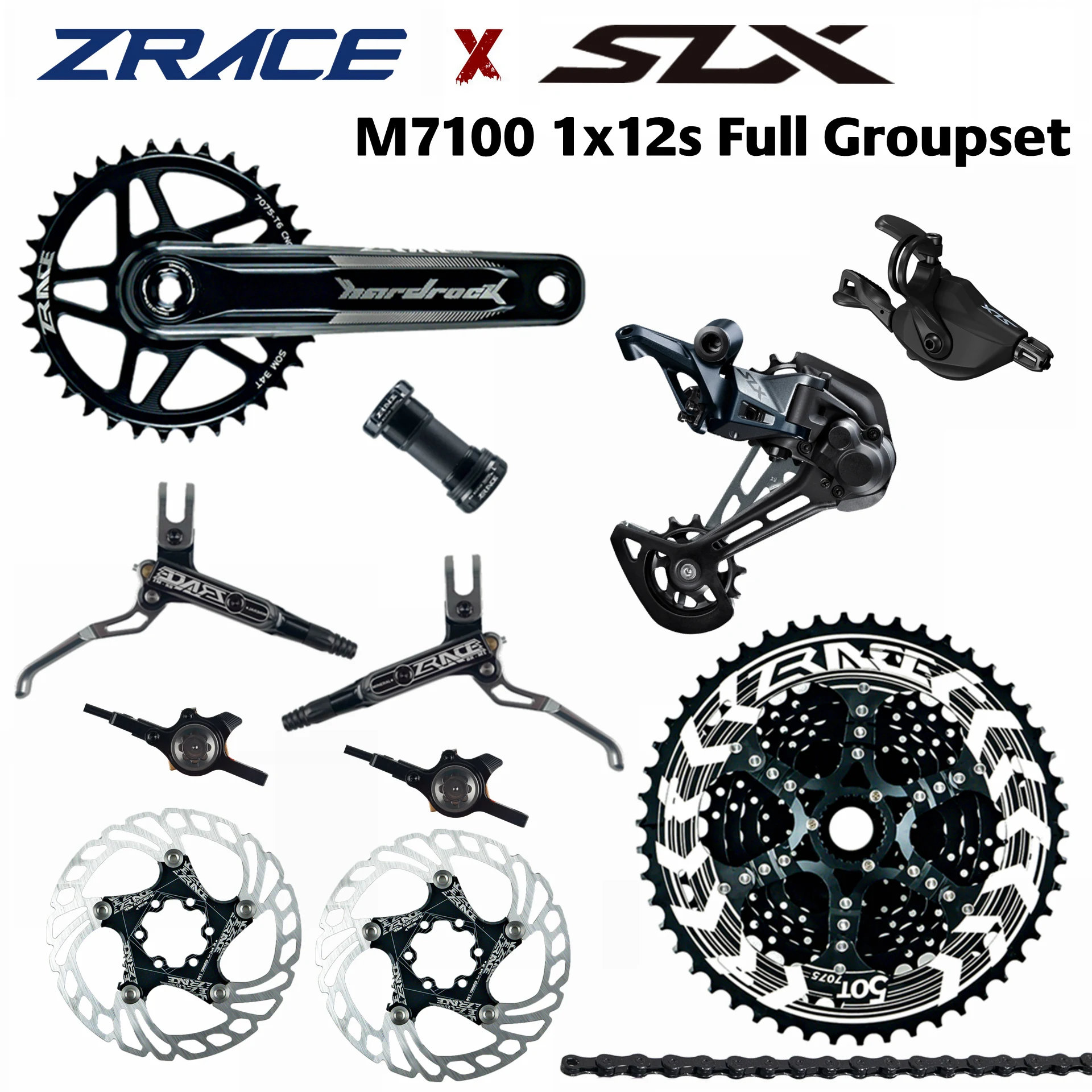 

Deore XT M7100, SL-M7100-R + RD-M7100-SGS + ZRACE M1 Brake + Hardrock Crankset + ALPHA Cassette + Chain - 1x12s Full Groupset