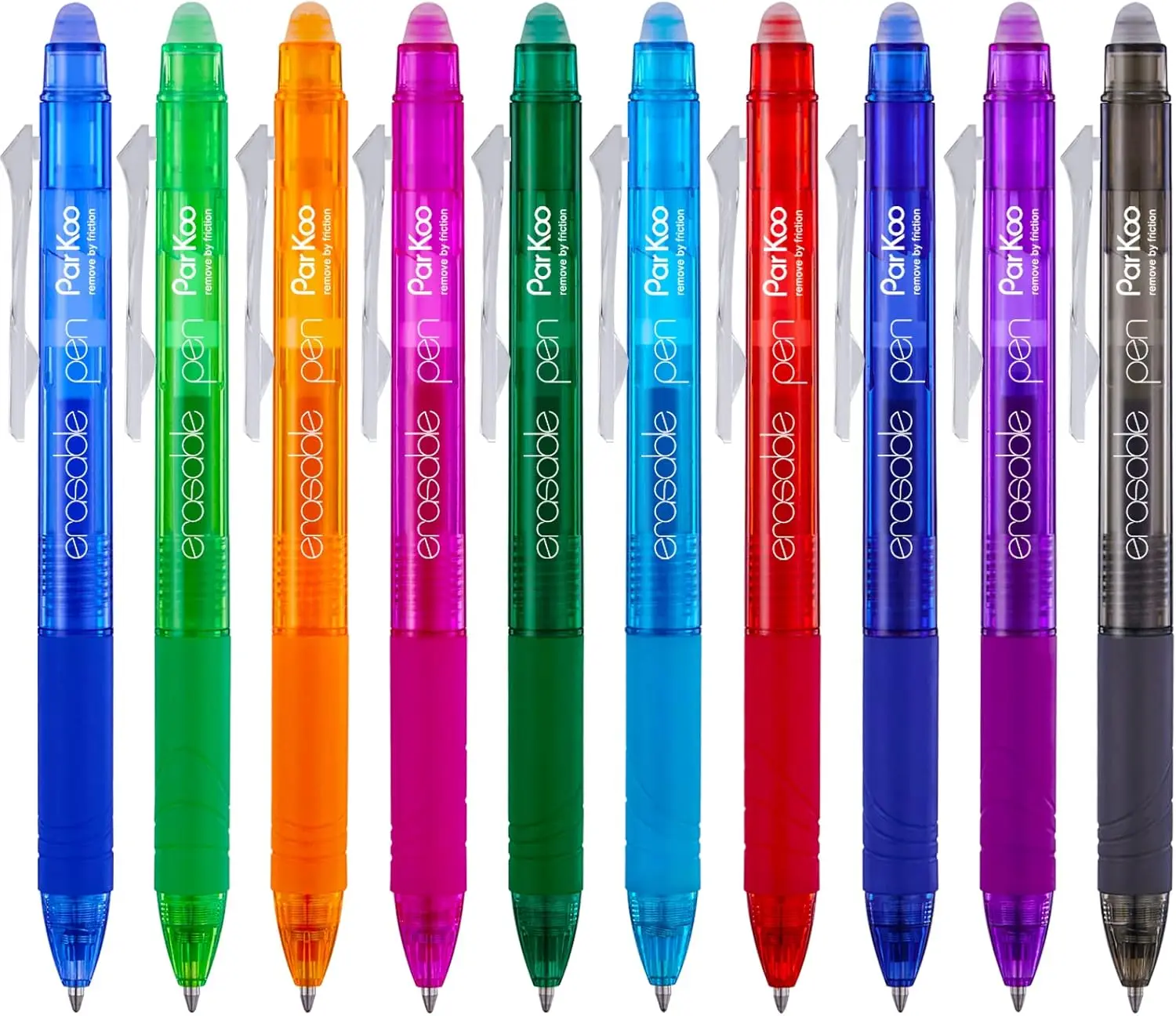 

Retractable Erasable Gel Pens, Fine Point 0.7mm, Assorted Colors, 10-Pack