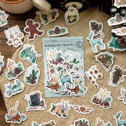 40 Pcs autumnal Scenery Stickers set Christmas Trees coffee bread sticker For Holiday Decoration Journaling DIY Scrapbooking