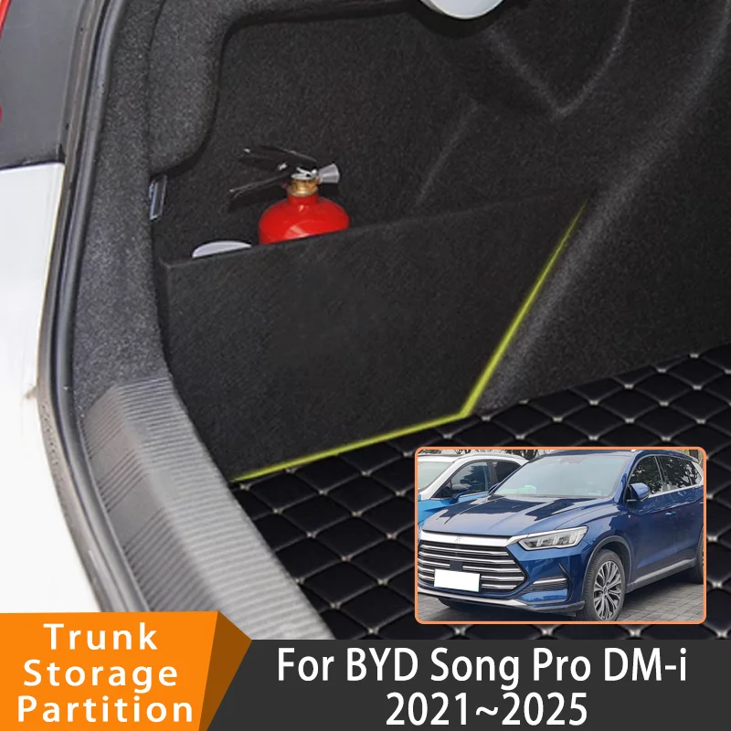 

Auto Accessories For BYD Song Pro DM-i 2021~2025 2023 2024 Car Organizer Trunk Side Partition Trunk Interior Storage Box Parts