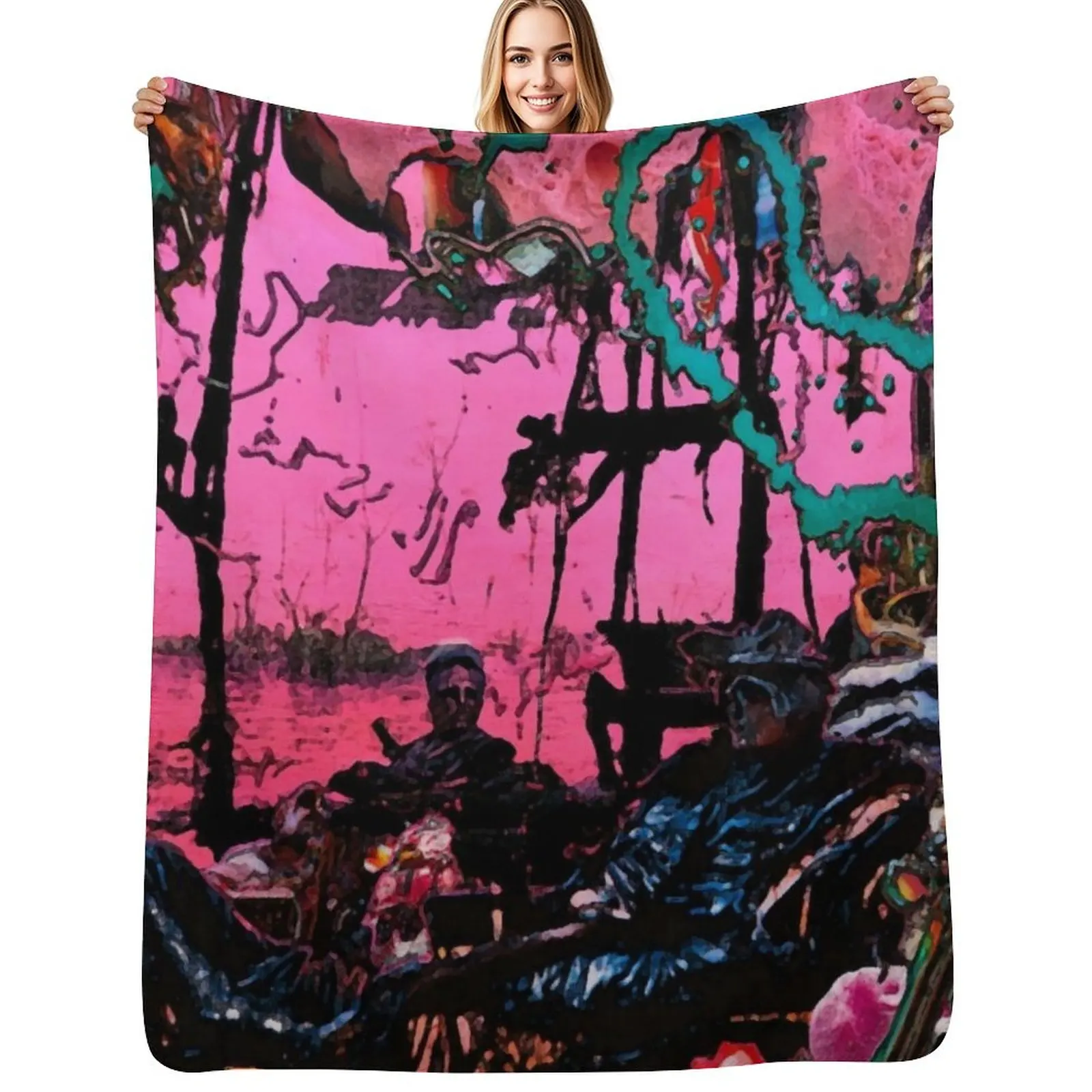 

BLACK MIDI TOUR 2022 Poster - Tour 2022 Black 2022 - black vinyl,black hell,black mi Throw Blanket Retros Blankets