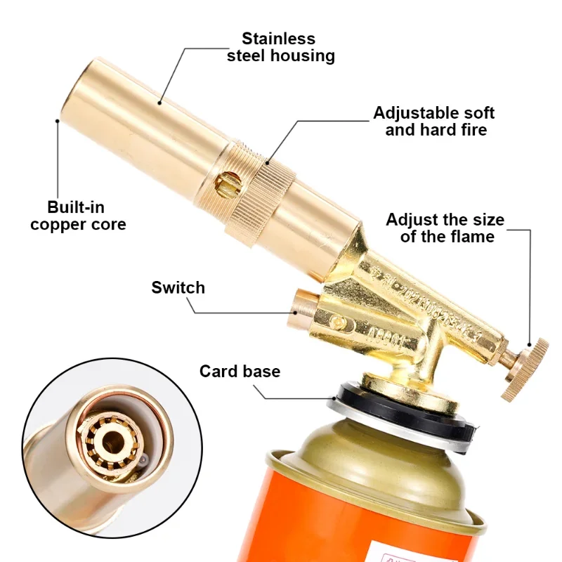 Soplete de soldadura, quemador de Gas, pistola de llama, alta temperatura, latón, cobre, soldadura de Gas, soldadura de propano, fontanería