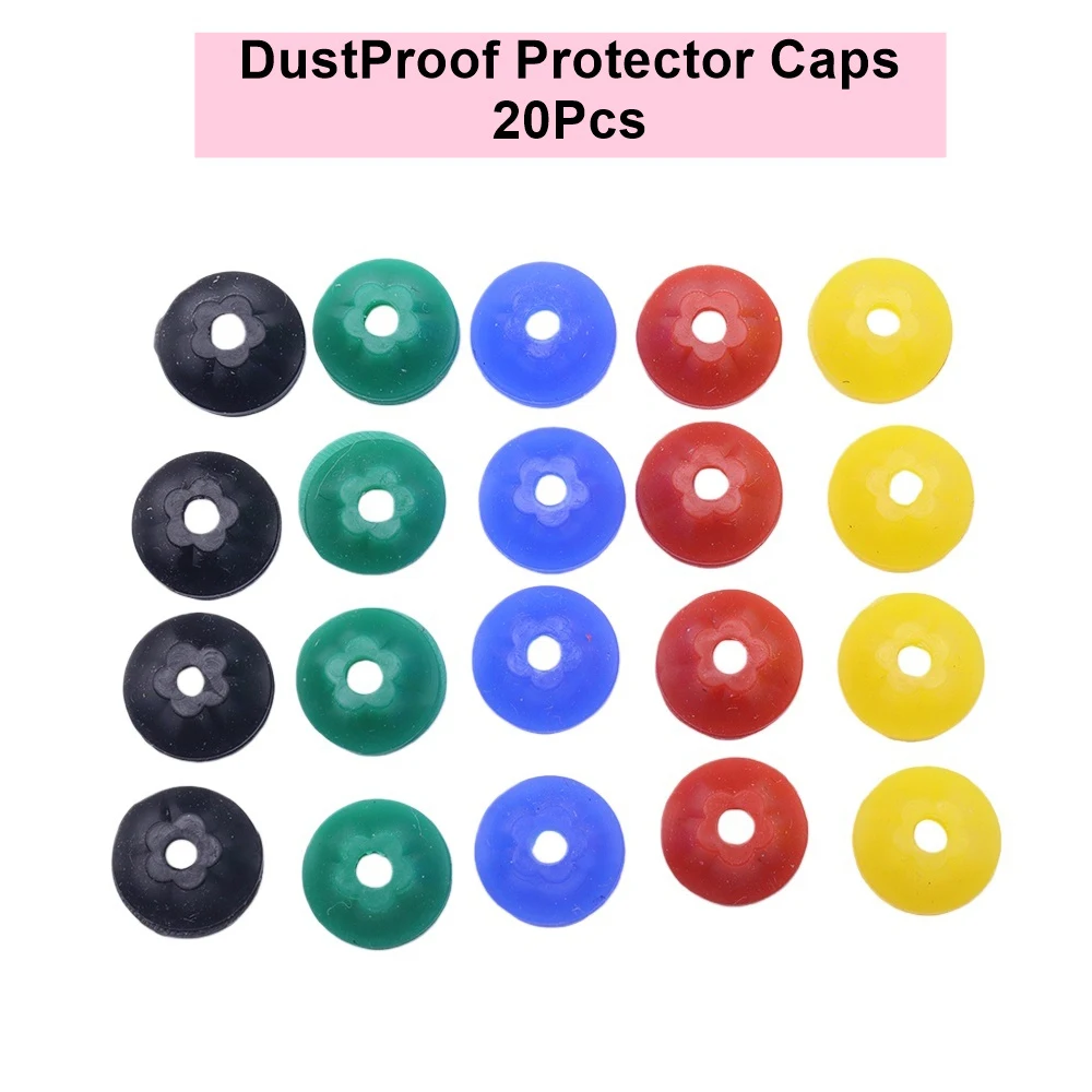 20 Stück weiche Silikon-Nagelstaubstopper, 3/32 Zoll Schaft, Bohrerabdeckungen, E-Datei-Anti-Staubkappen, Nagelwerkzeug-Zubehör, Mischungsfarbe