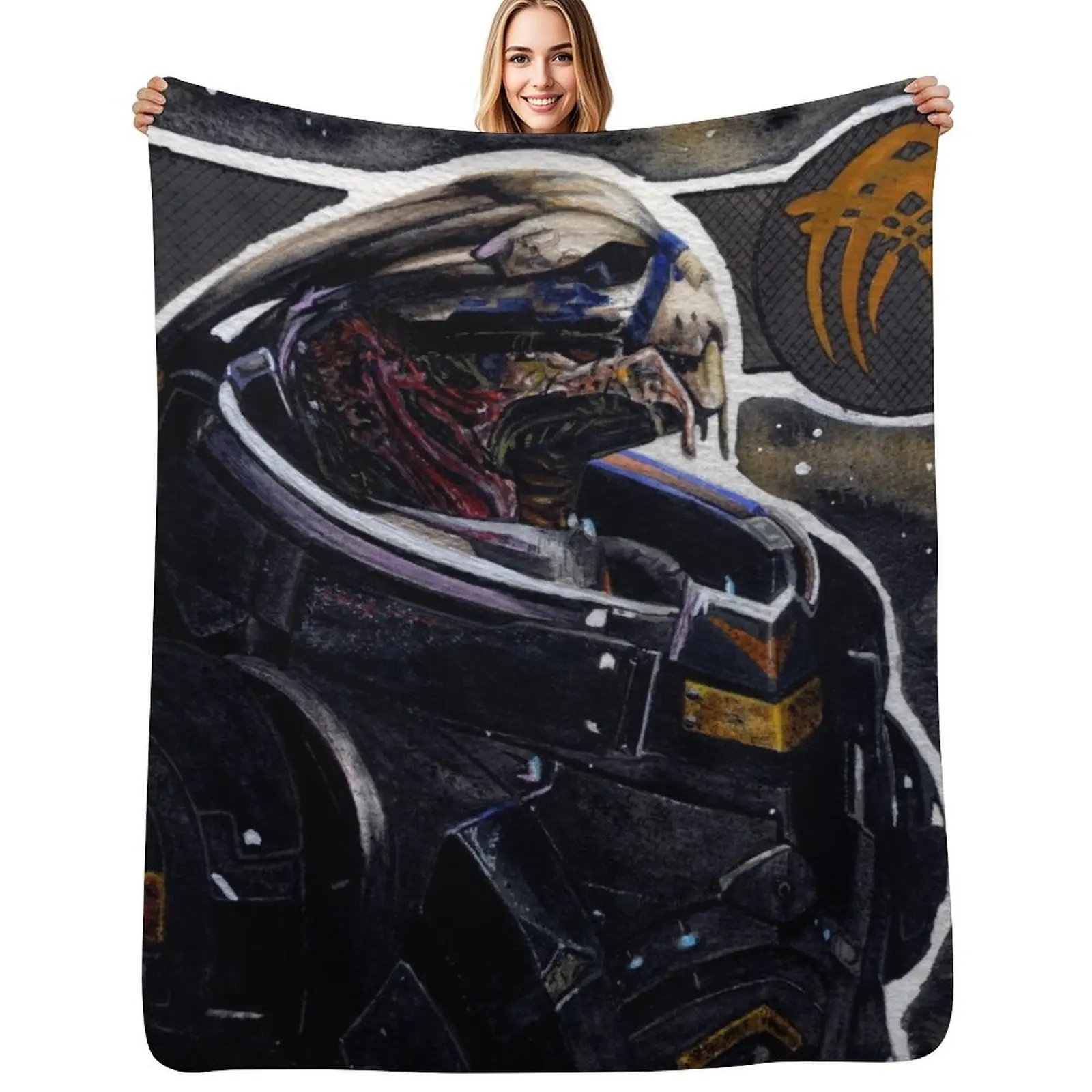 

Mass Effect Garrus Throw Blanket Sofa Throw warm for winter halloween for winter Blankets