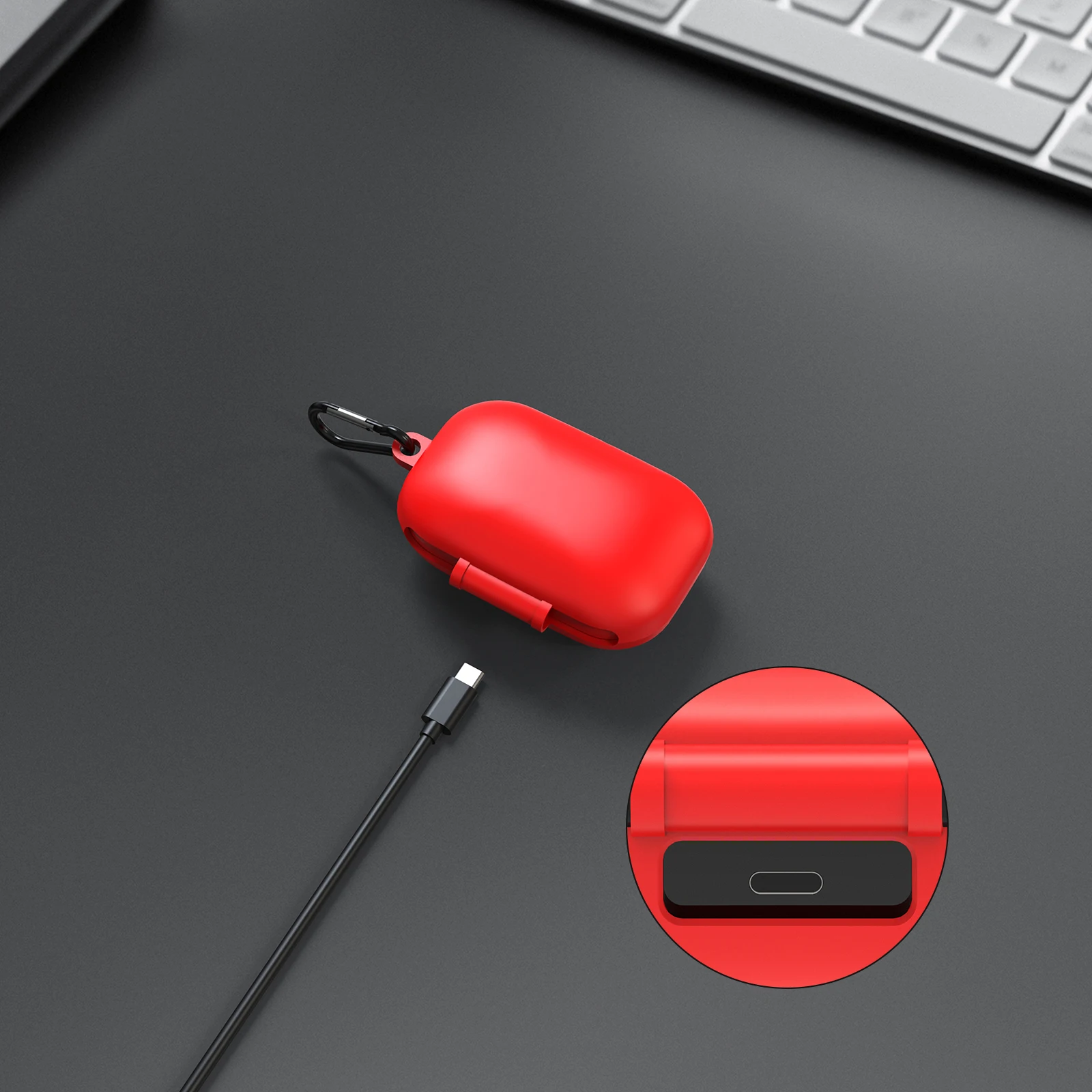 Custodia in Silicone Geekria compatibile con Skullcandy Push Active True Wireless Earbuds, Cover in pelle per auricolari