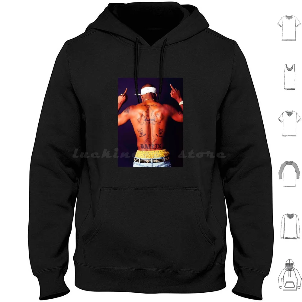 Shakur 2Pac Hoodie cotton Long Sleeve Hiphop Song Album 2 Pac Cool Rap Shakur Hip Hop Rapper 2Pac