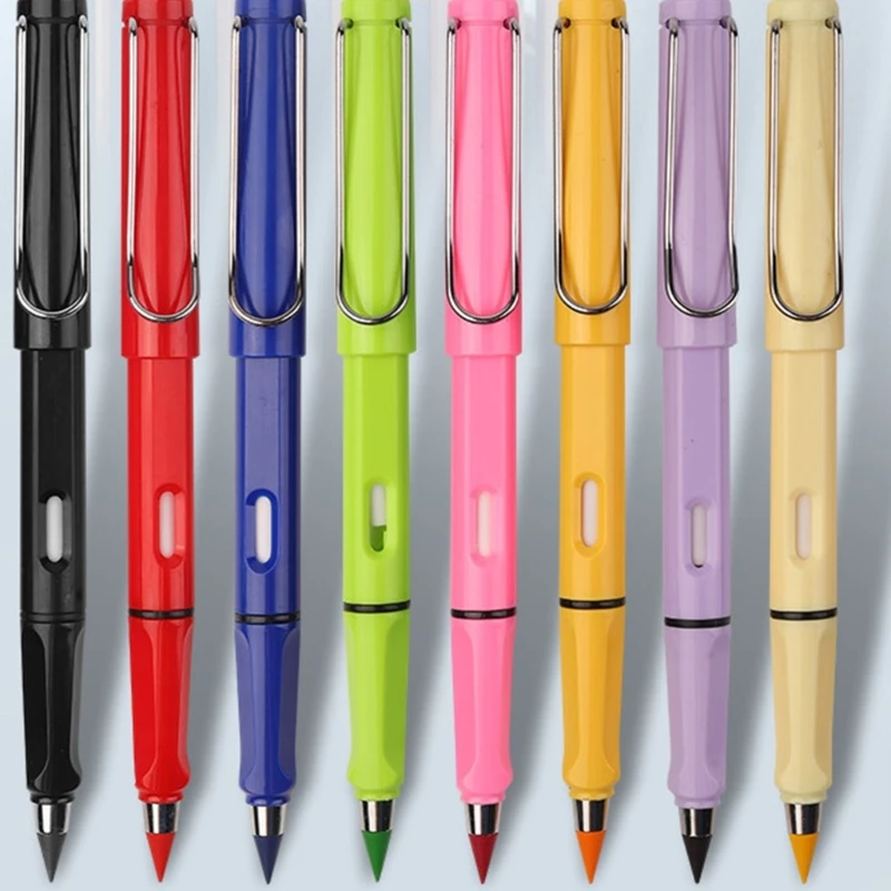 5/12PCS สีสัน Inkless ดินสอสีปากกานิรันดร์ไม่มี Sharpening สำหรับเขียนภาพวาดศิลปะภาพประกอบการ์ด Y9RF