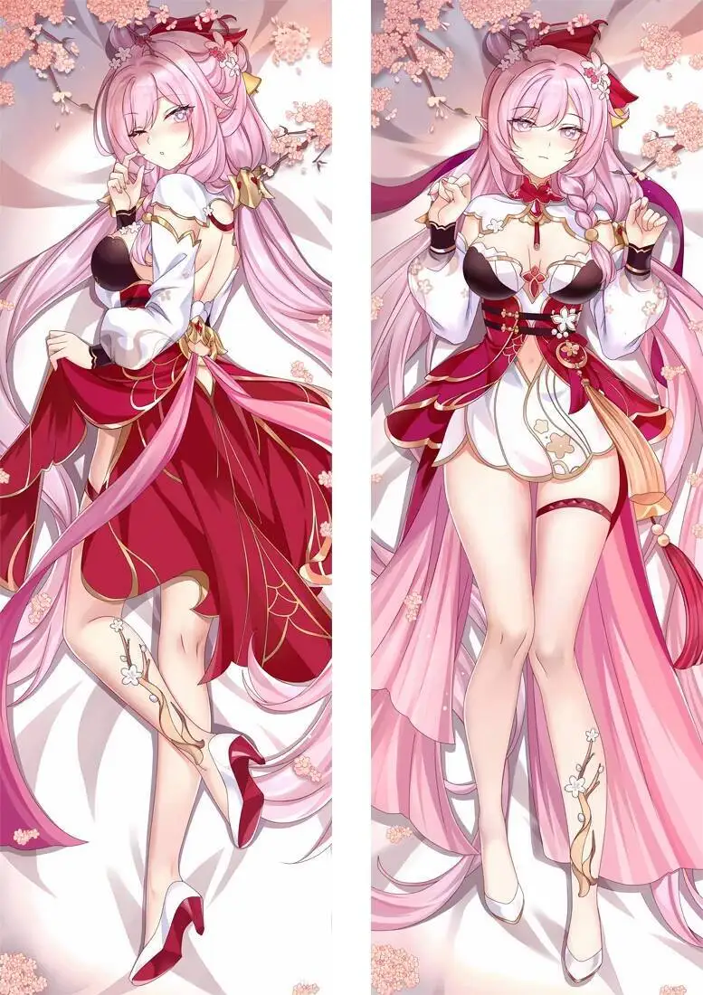 

Наволочка Elysia Dakimakura Waifu Honkai Impact 3, чехол для подушки для косплея с 2 боковыми принтами на петлях