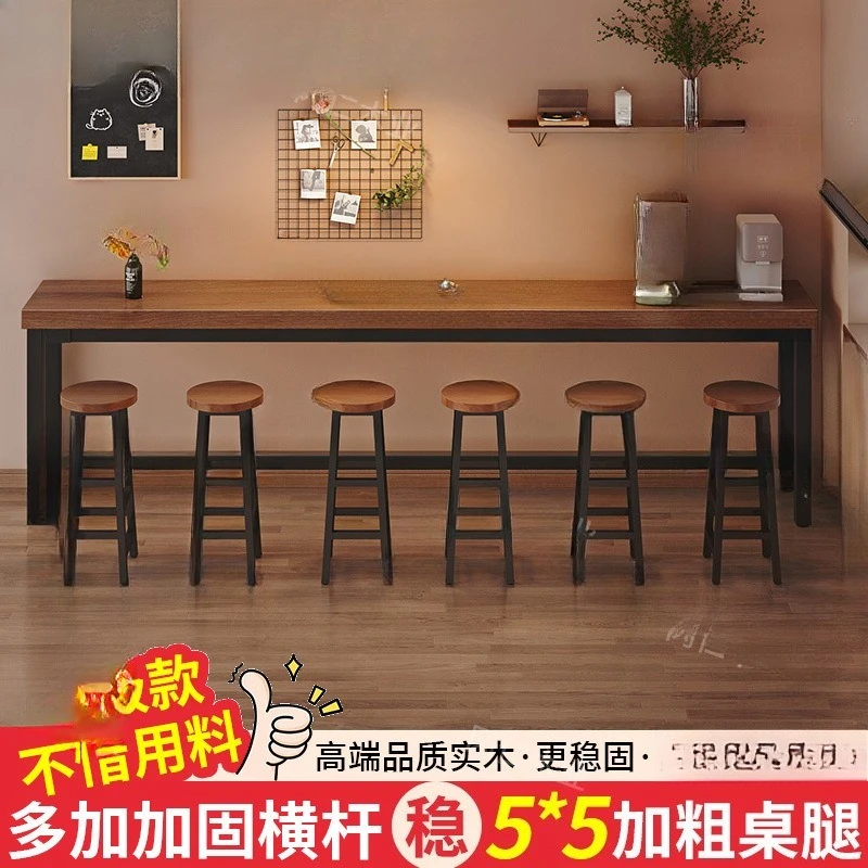 Contra a parede mesa de bar casa sala estar mesa alta simples bar leite loja chá e cadeira combinação longa