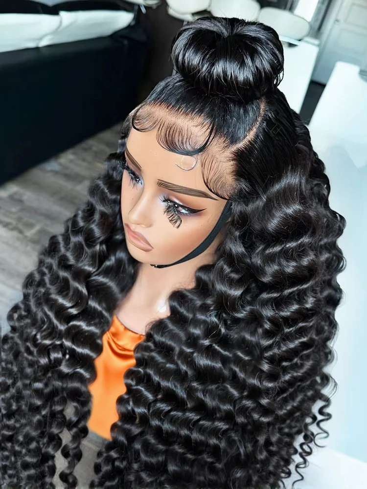 

300 Density Loose Deep Wave 100% Human Hair Wigs HD 13x6 13x4 360 Natural Curly Lace Front Wigs For Women 40 Inch Brazilian Hair