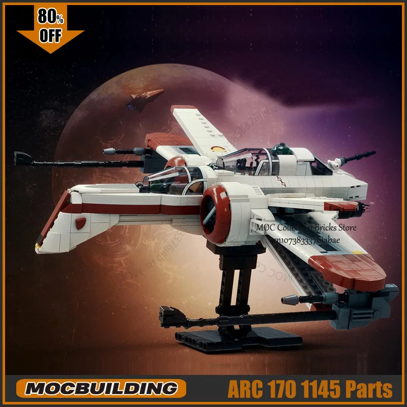 New Plan MOC Building Blocks ARC-170 Starfighter Model Technology Bricks Assembly Spaceship Toys Collection Display Xmas Gift