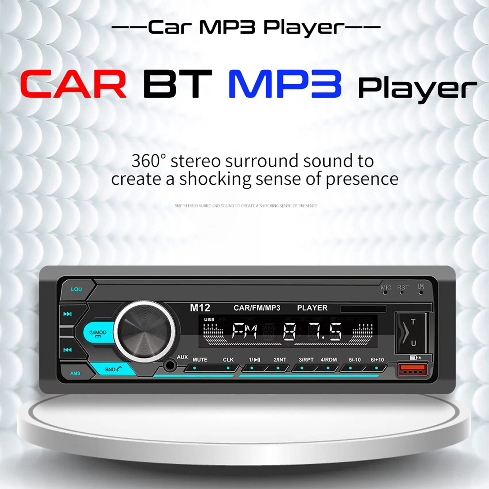 1Din Car Radio Stereo FM Aux Input Receiver SD TF USB 12V In-Dash 60Wx4 MP3 Autoradio Multimedia Player Stereo