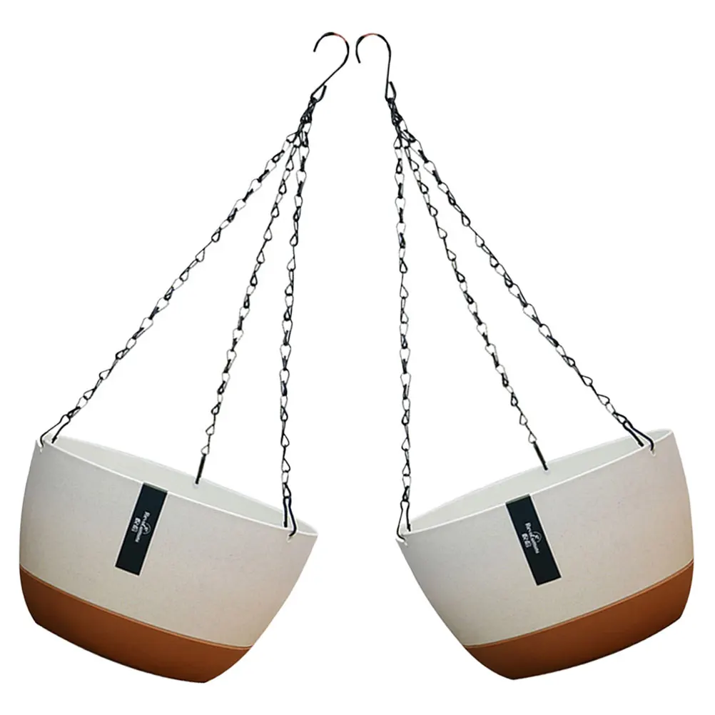 

2 Sets Hanging Basket Flower Pot Outdoor Hangings Wall Indoor Swing Plastic Planter Pots
