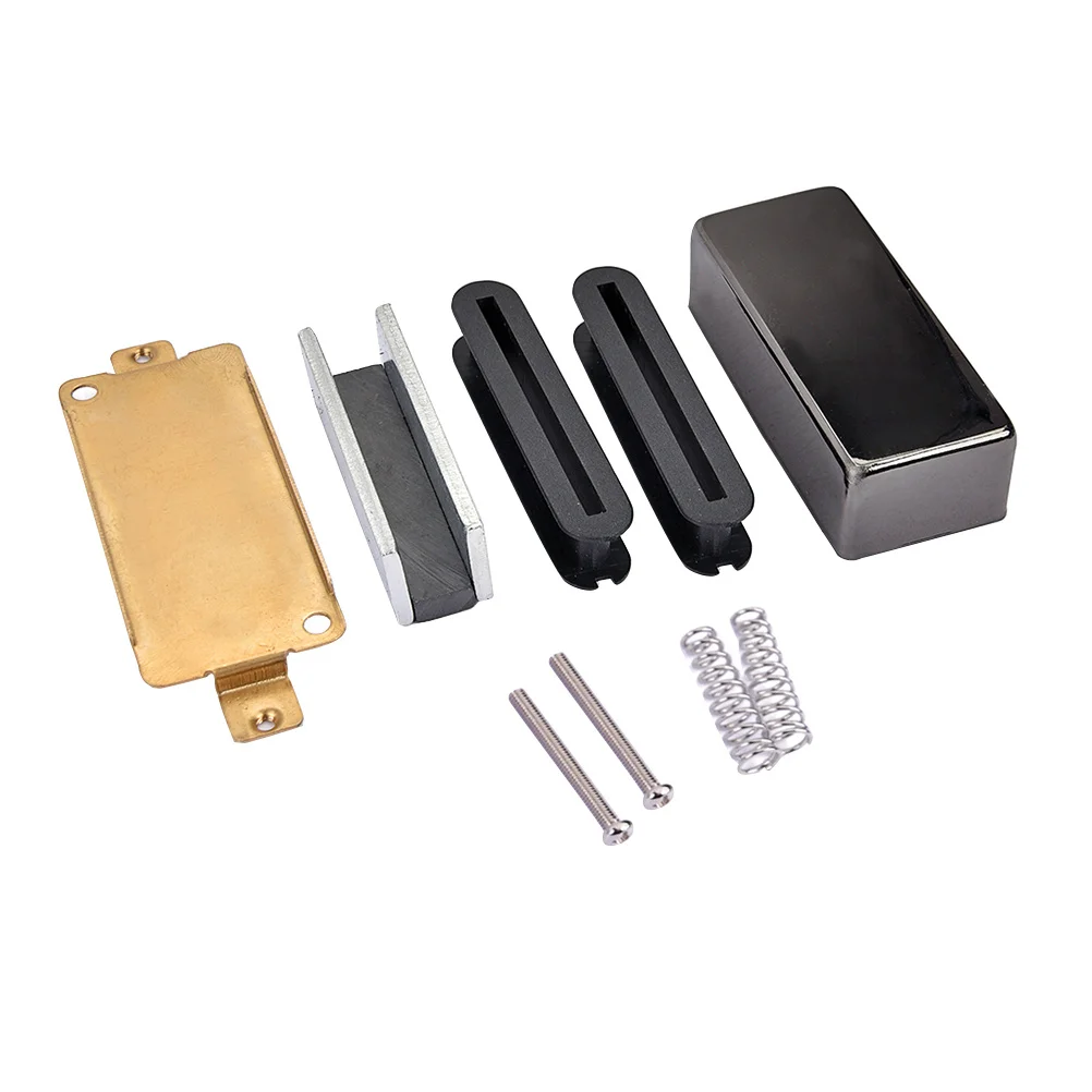 Koperen Gitaar Humbucker Pickup Kit Halsbrug Dubbele Spoel Pickup Bodemplaat Cover Slug Klossen Magneet voor Stijl Elektrisch